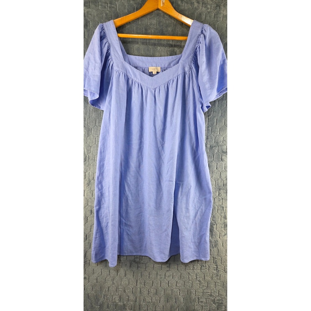 Light Blue Square Neck Short Sleeve Women’s Dress